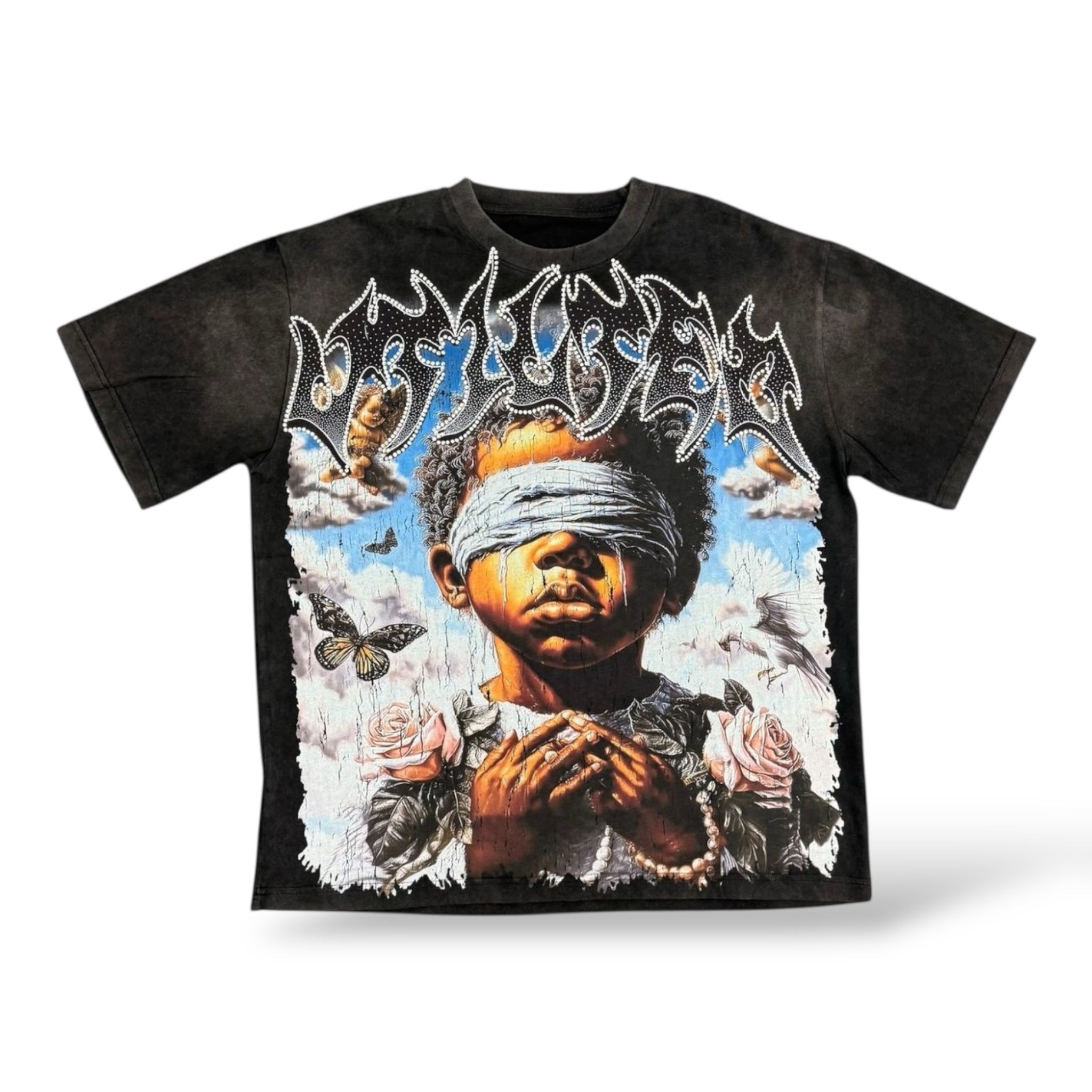 VTilted 'Blinded' Tee- Black Wash