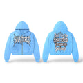 Shattered Hearts 'Shattered' Zip Up Hoodie- Baby Blue