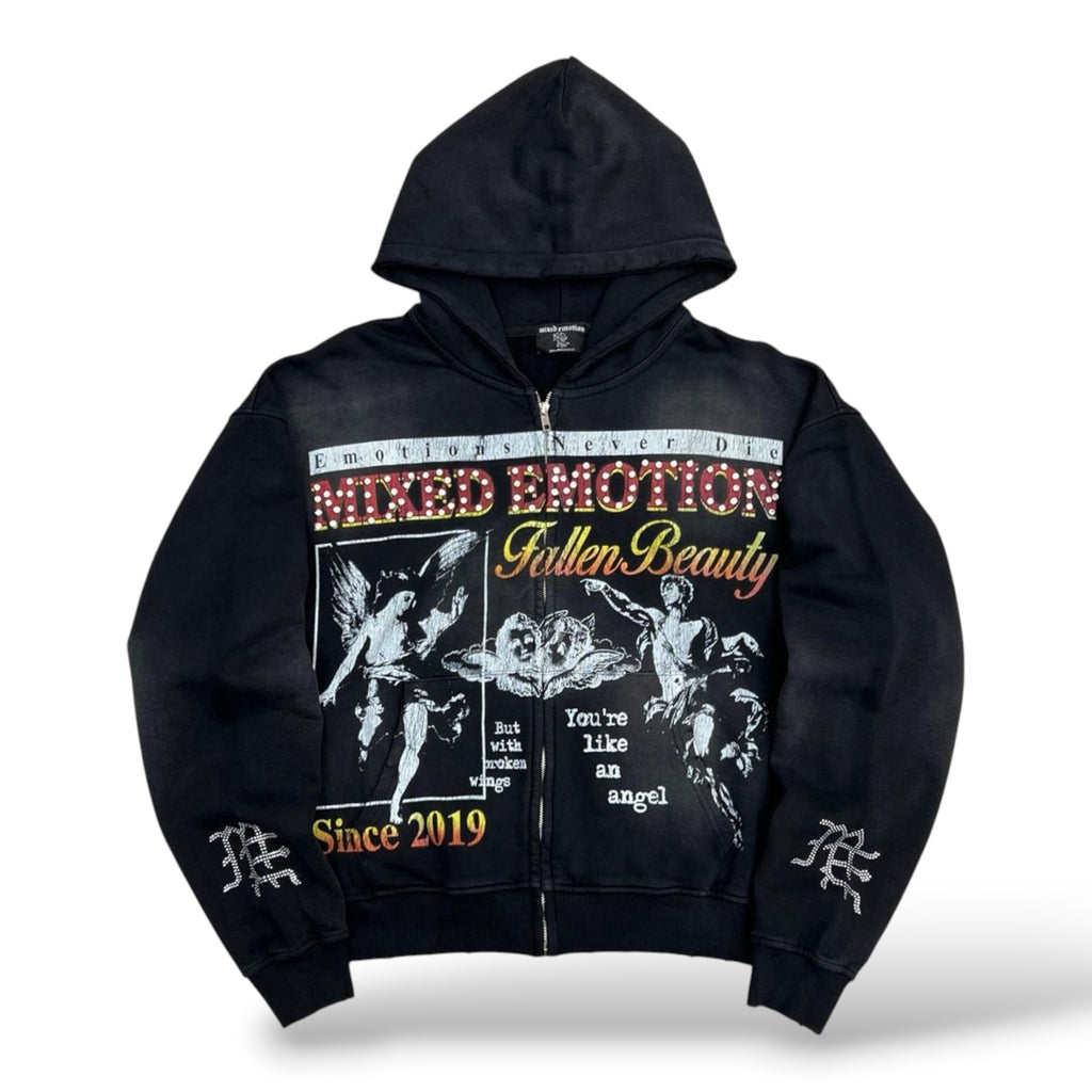 Mixed Emotion 'Broken Wings' Hoodie- Black