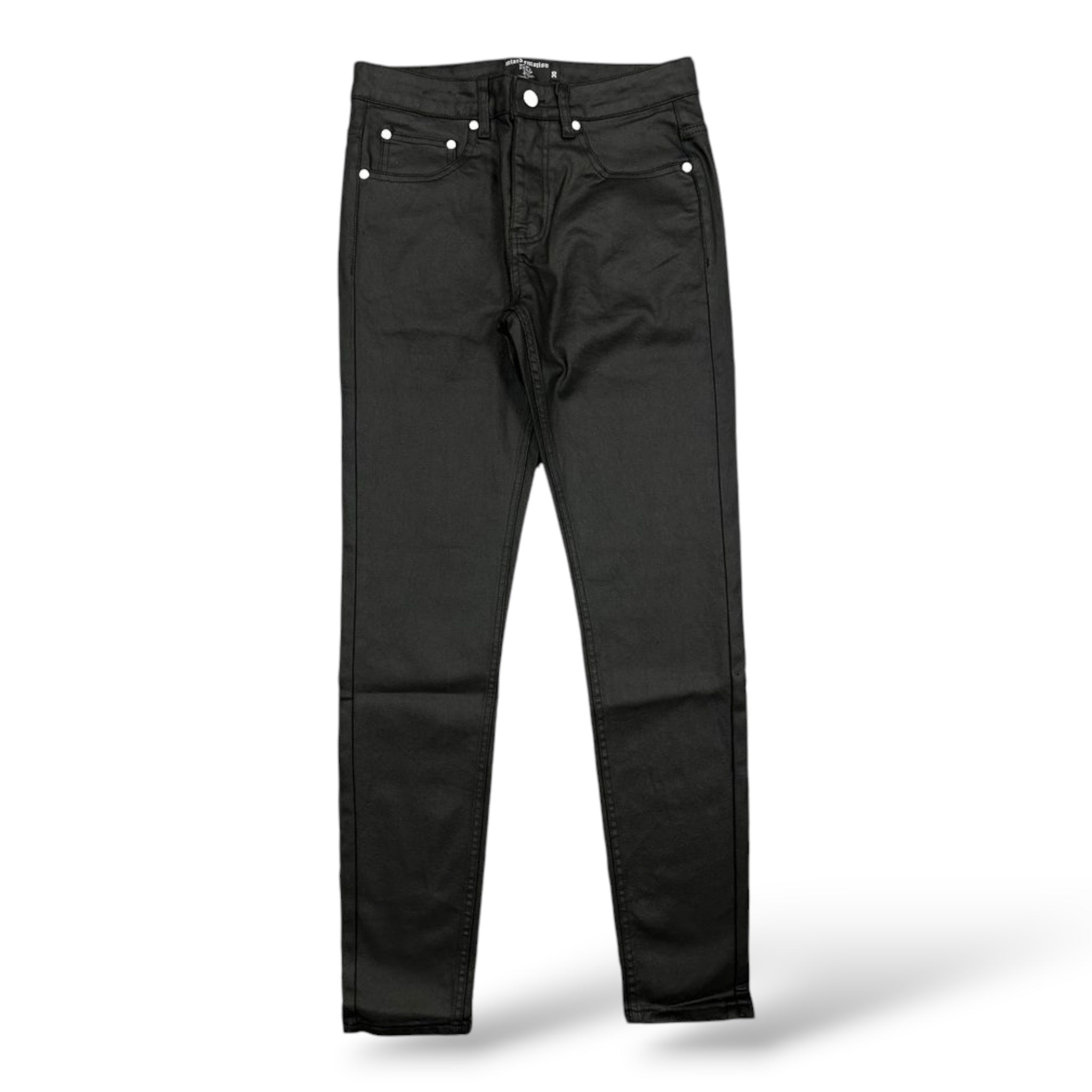 Mixed Emotion 'Blackout' Wax Denim Jeans- Black