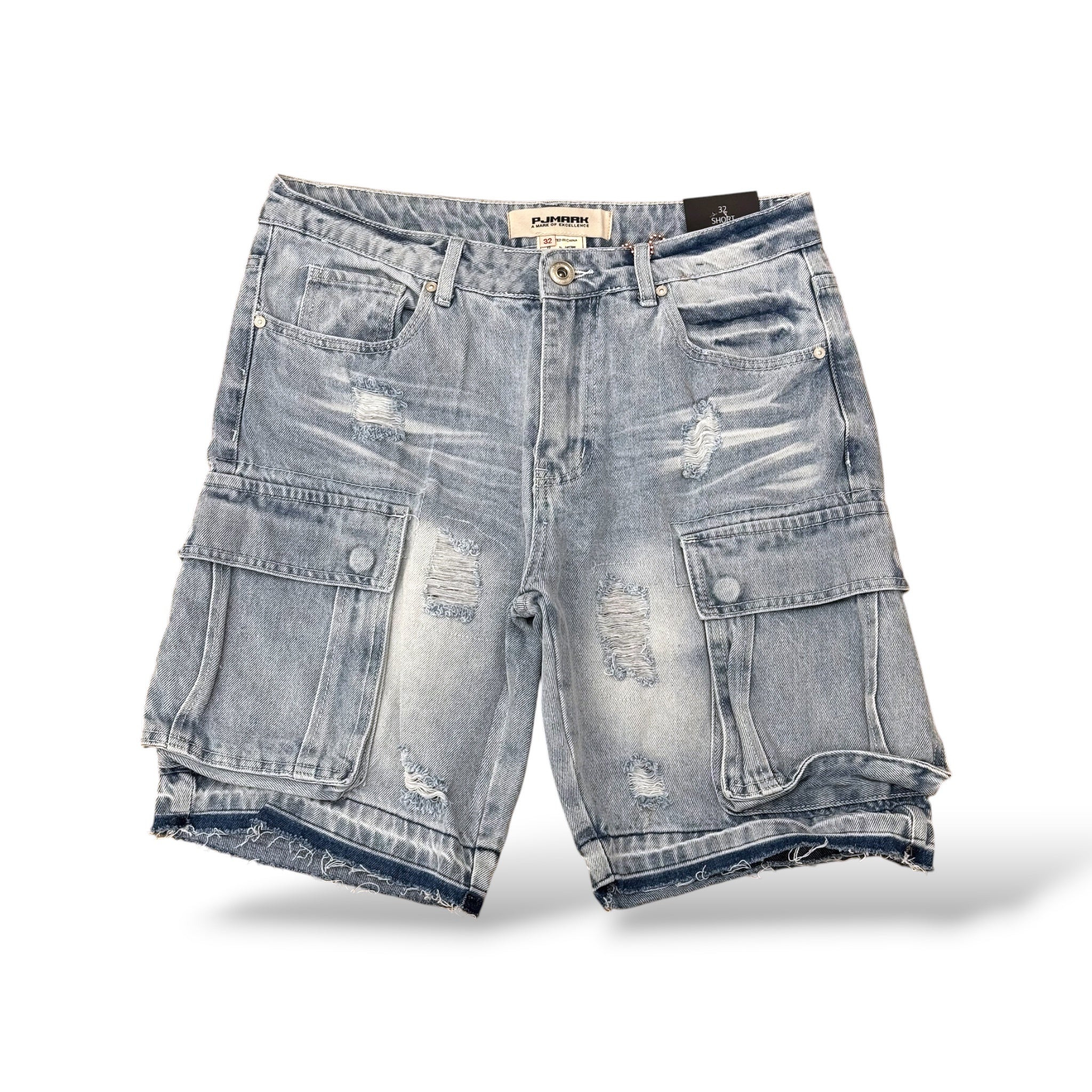 PJ MARK Cargo Jean Shorts- Ice