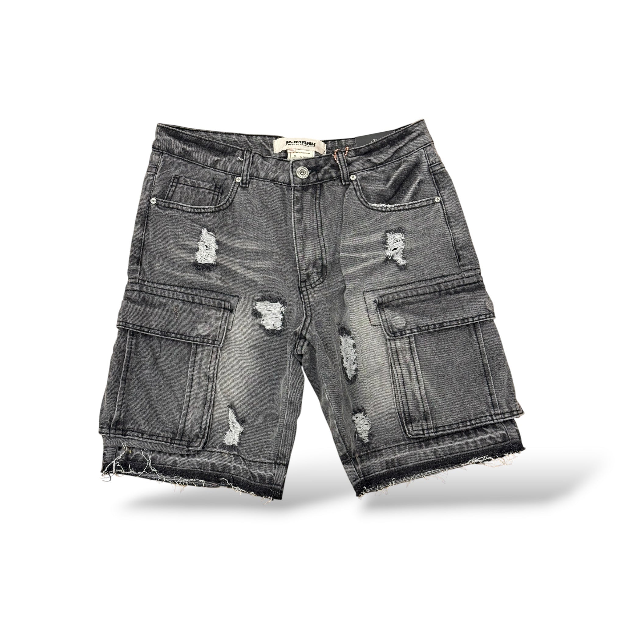 PJ MARK Cargo Jean Shorts- Black