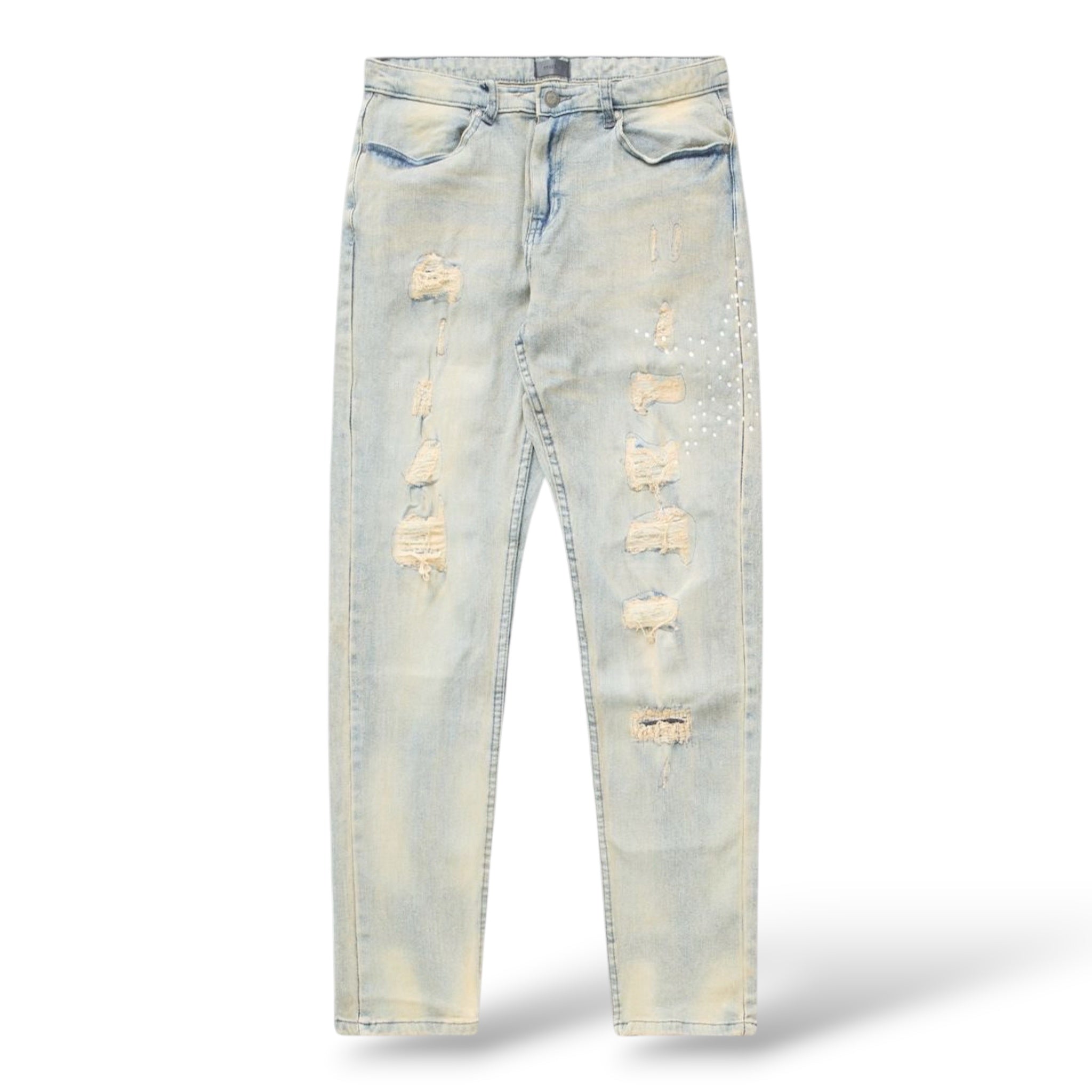Reason 'Star Stones' Denim Skinny Jeans (300)-  Blue Vintage