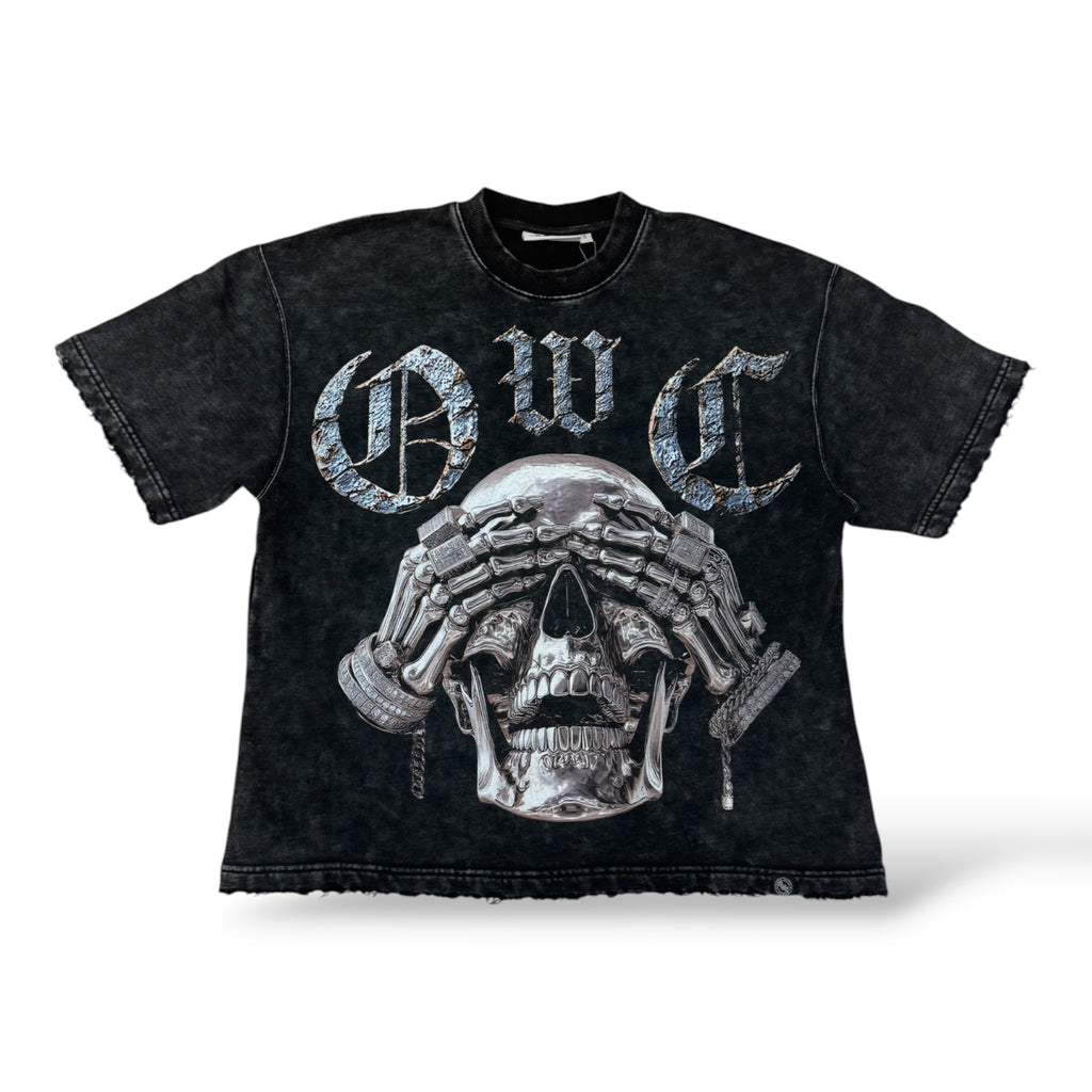Order Within Chaos Heavy Cotton 'Skull' T-Shirt- Black
