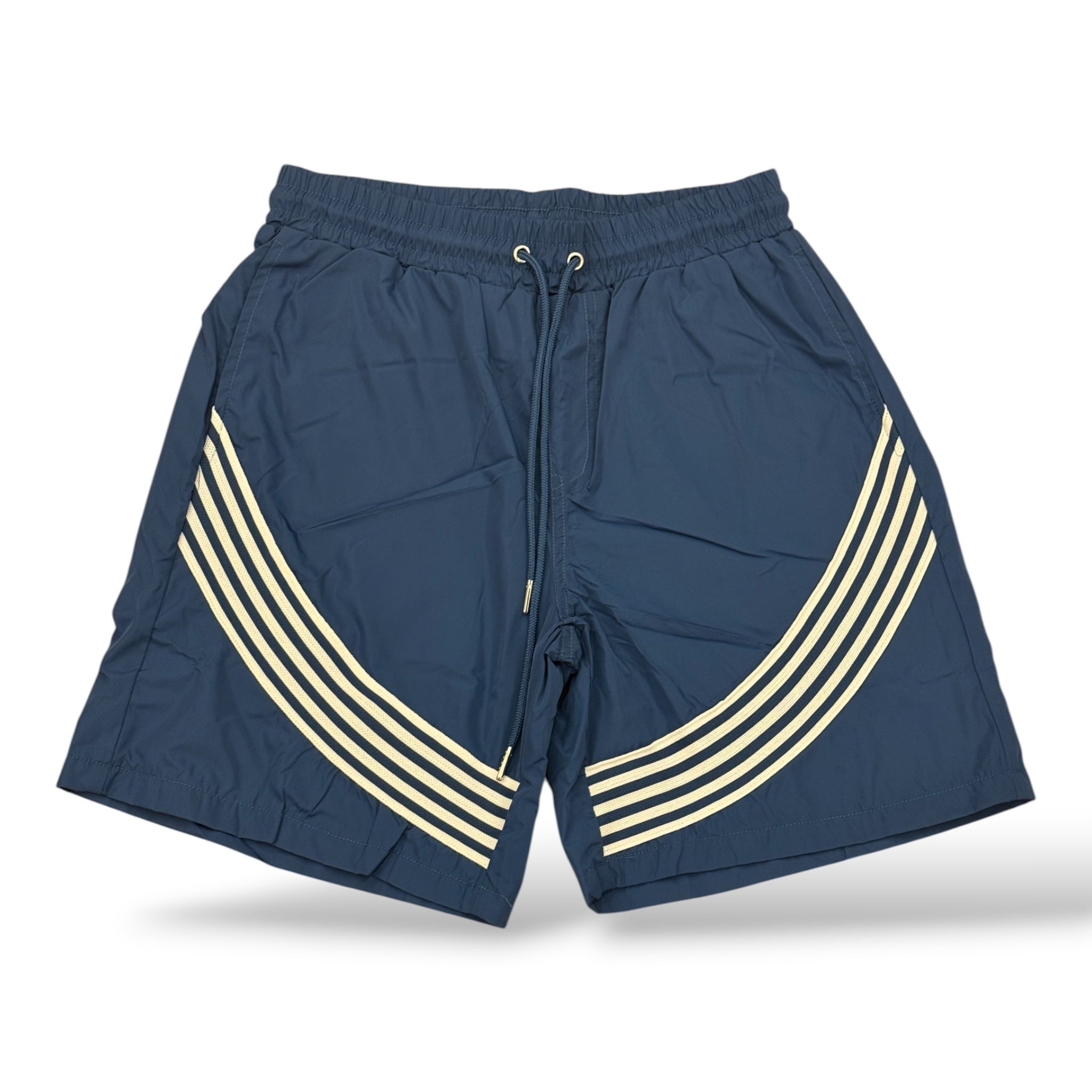 Kindred Striped Nylon Shorts- Navy