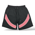 Kindred Striped Nylon Shorts- Black/Red