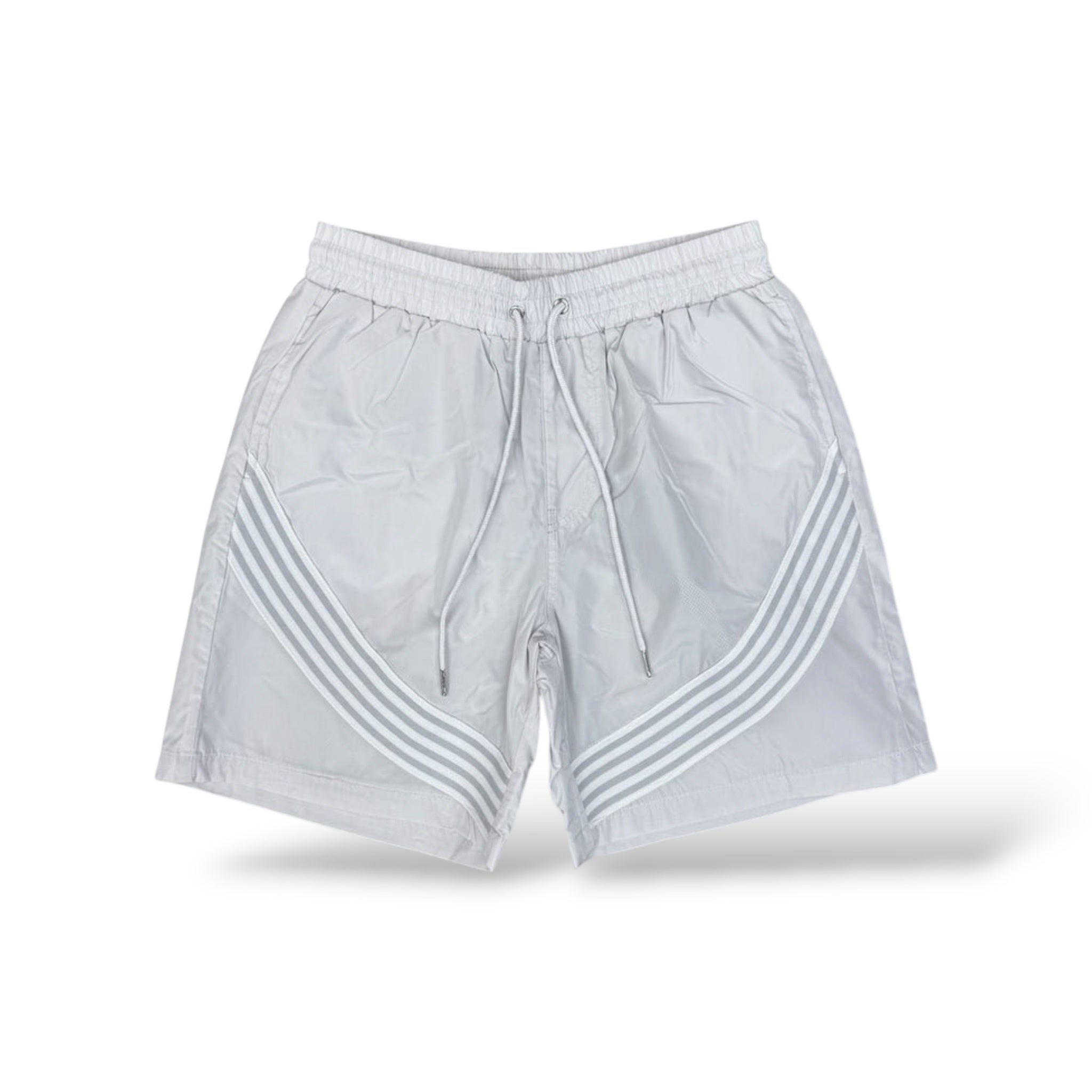 Kindred Striped Nylon Shorts- Grey