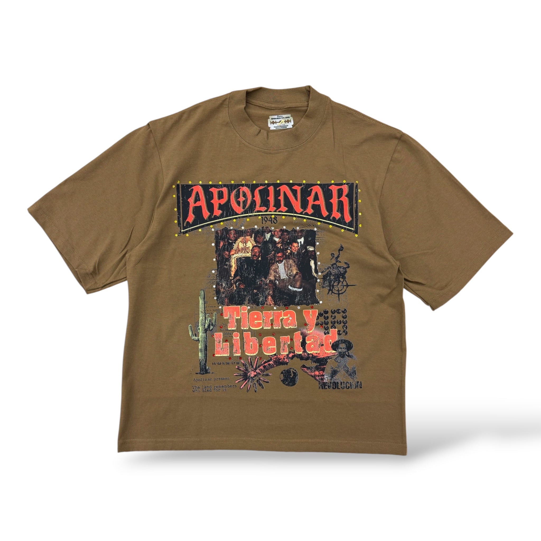 Apolinar '1948 Tierray Libertad' T-Shirt- Brown