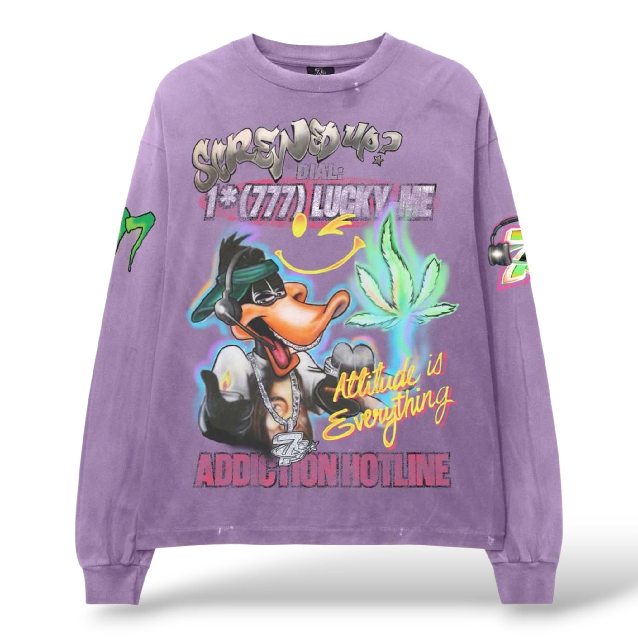 Triple 7 'Graffiti' LongSlevee T-Shirt- Purple