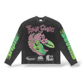 Triple 7 'All Star V2 Waffle Knit' LongSlevee- Black/Green