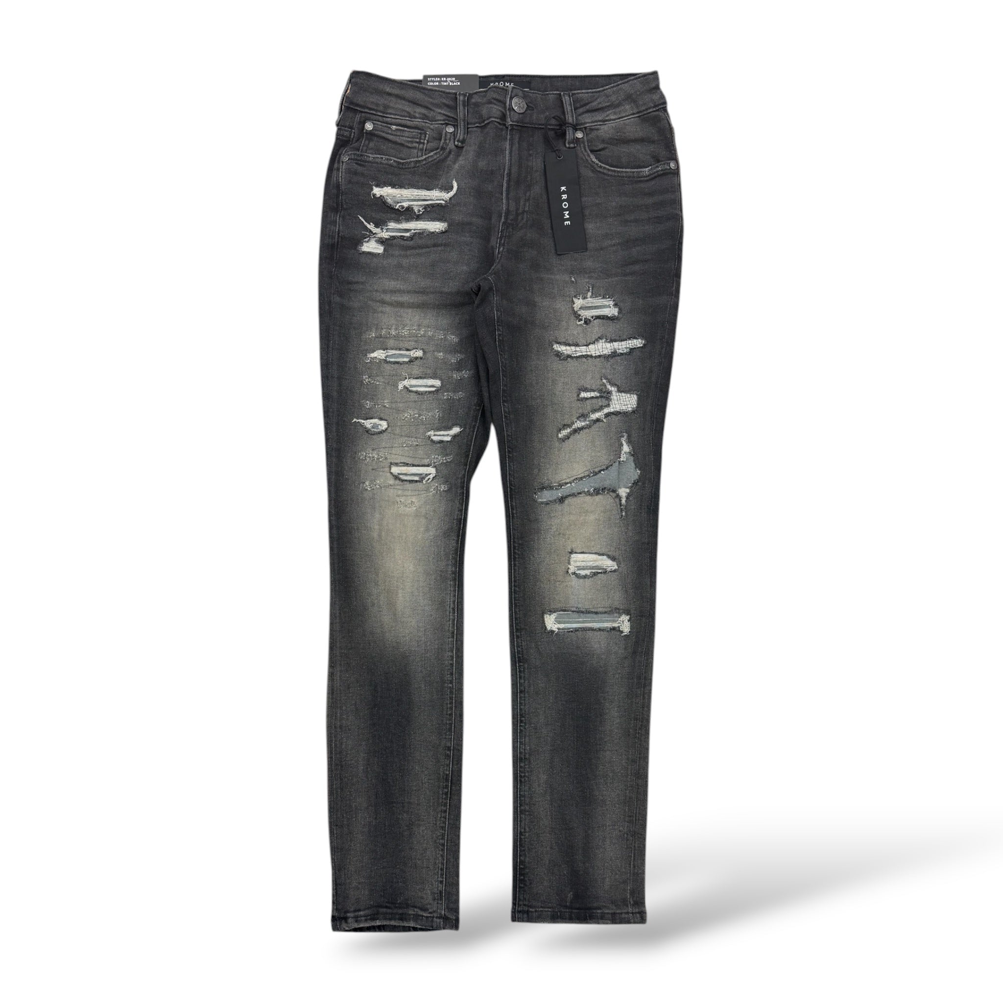 Krome '3020' Skinny Jeans- Tint Black