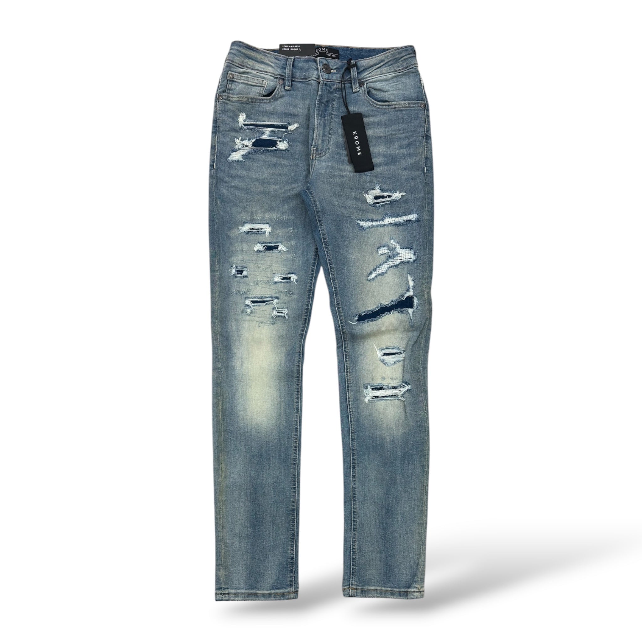 Krome '3020' Skinny Jeans- Cloud