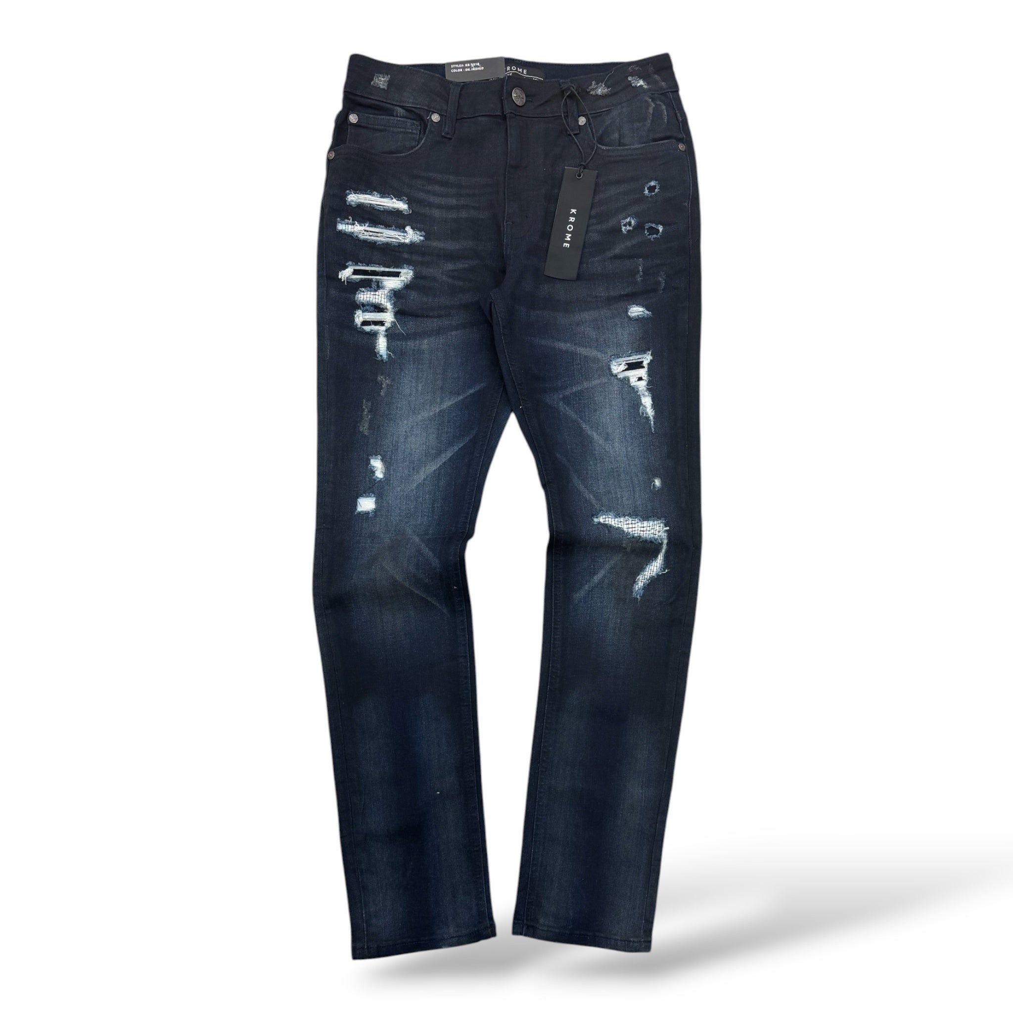 KROME '3018' Skinny Jeans- Dark Indigo