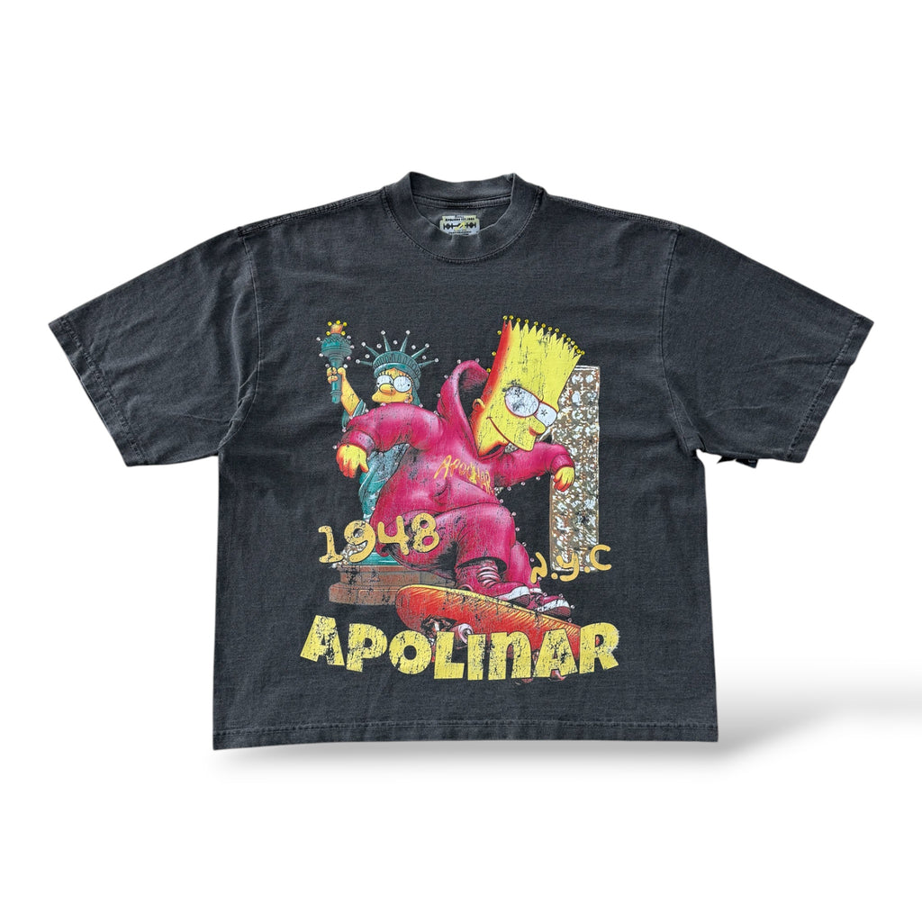 Apolinar 'Simsons 1948 NYC' T-Shirt- Black Wash