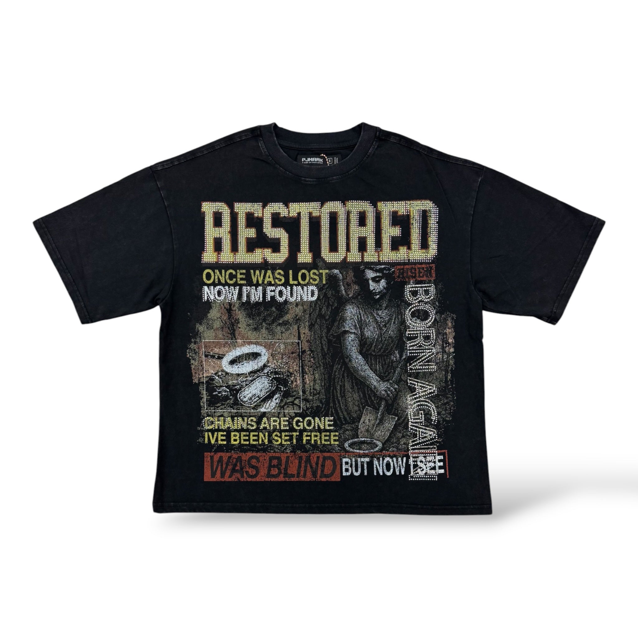 PJ Mark 'Restored' T-Shirt- Black