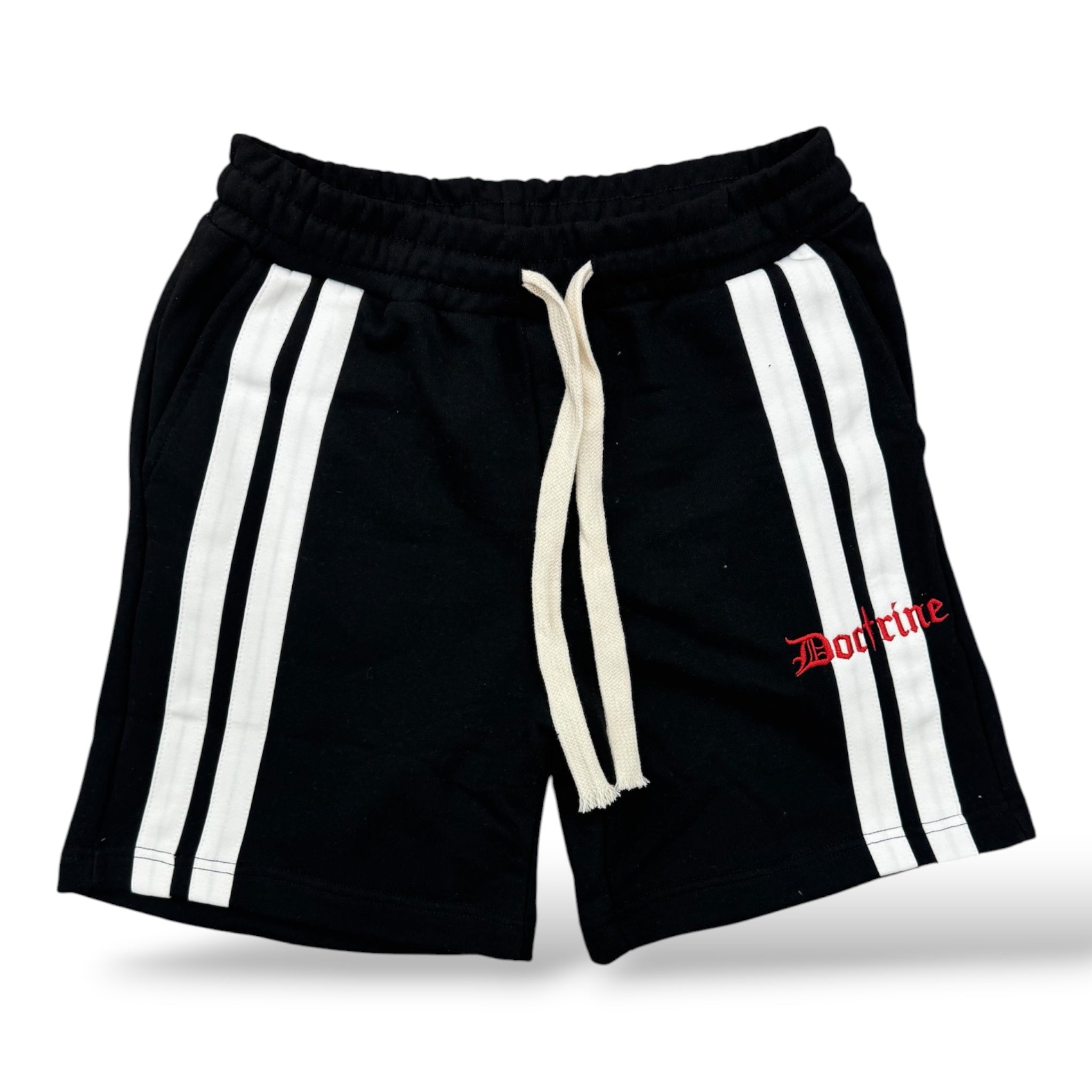 Doctrine 'Double Striped' Shorts- Black