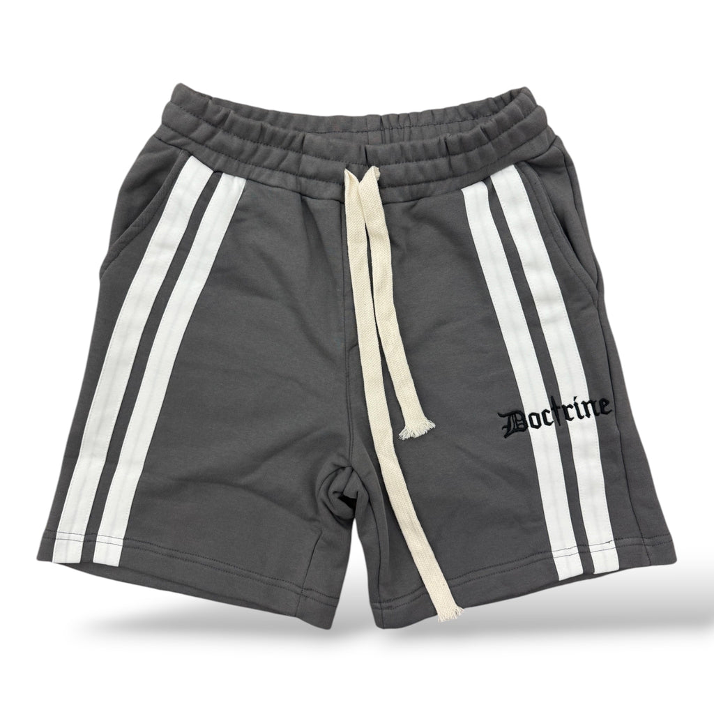Doctrine 'Double Striped' Shorts- Grey