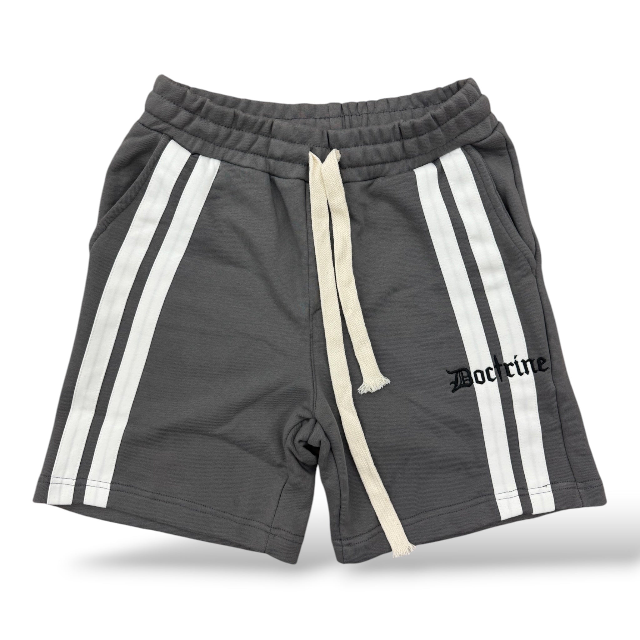 Doctrine 'Double Striped' Shorts- Grey