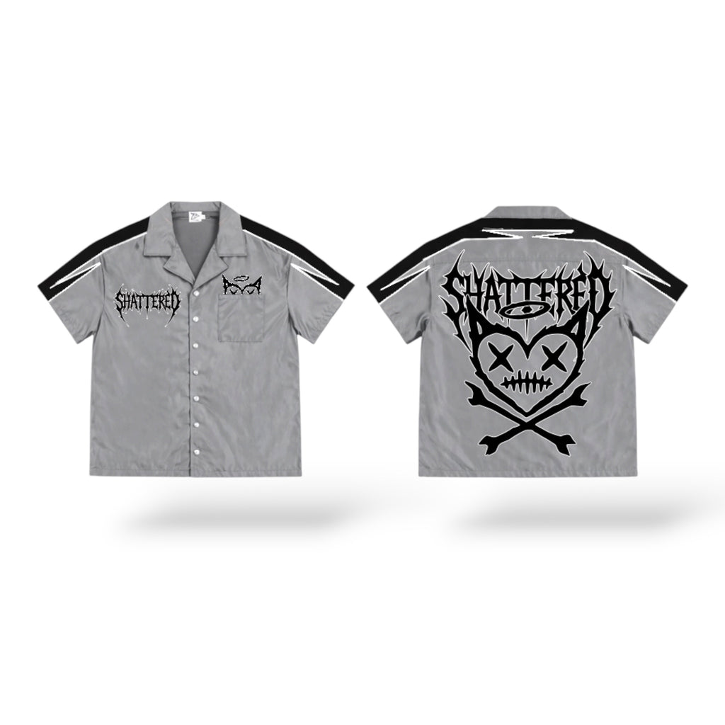 Shattered 'Nylon' Shirt- Grey/Black