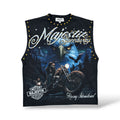 Majestik 'Speedway' Oversized Sleeveless Shirt- Black