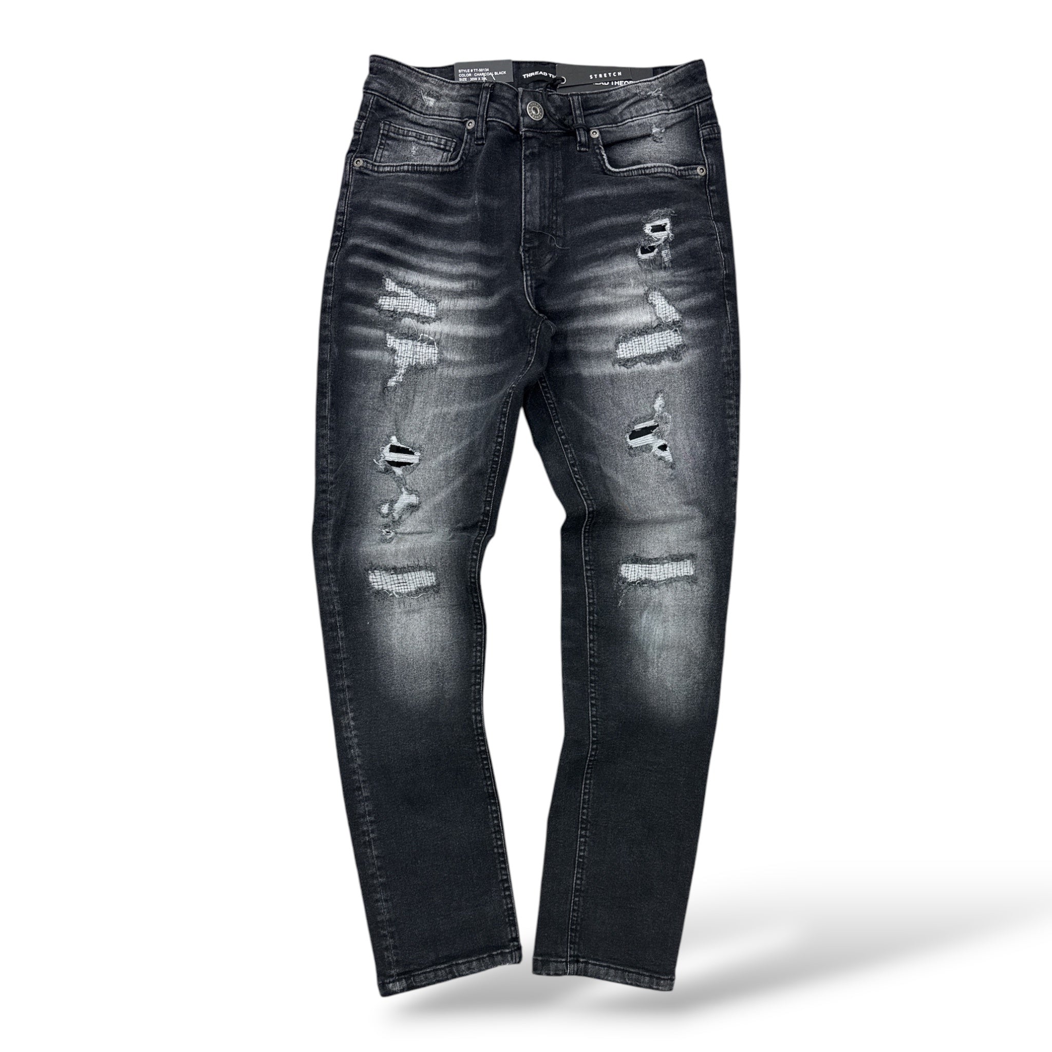 Thread Theory '0134' Skinny Jeans- Charcoal Black