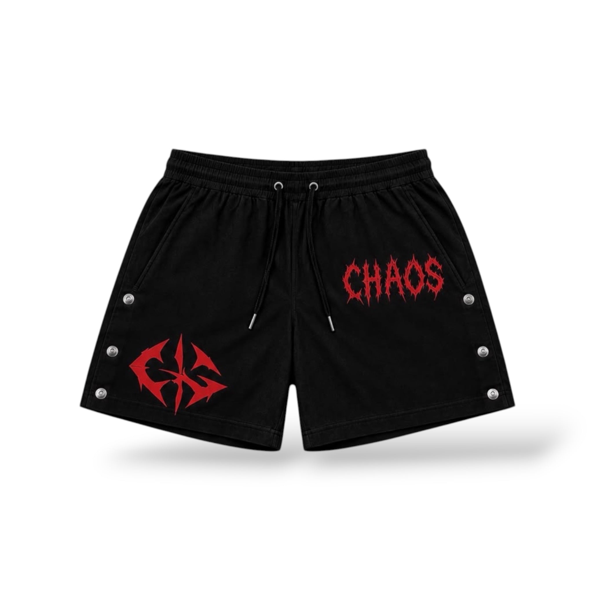 Chaos 'Nylon' Shorts- Black/Red
