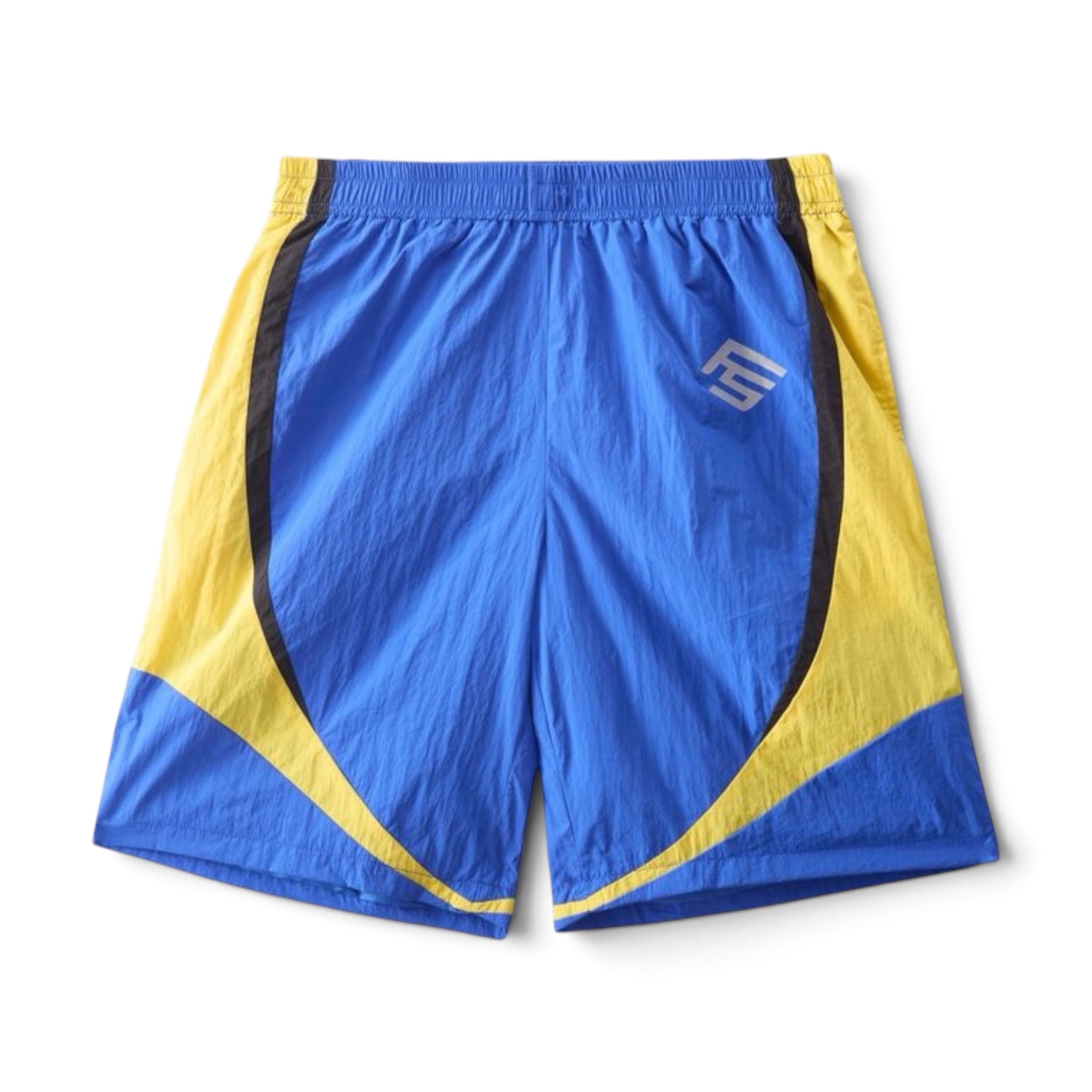 Forever Situated Reflective Nylon Shorts- Blue/Yellow