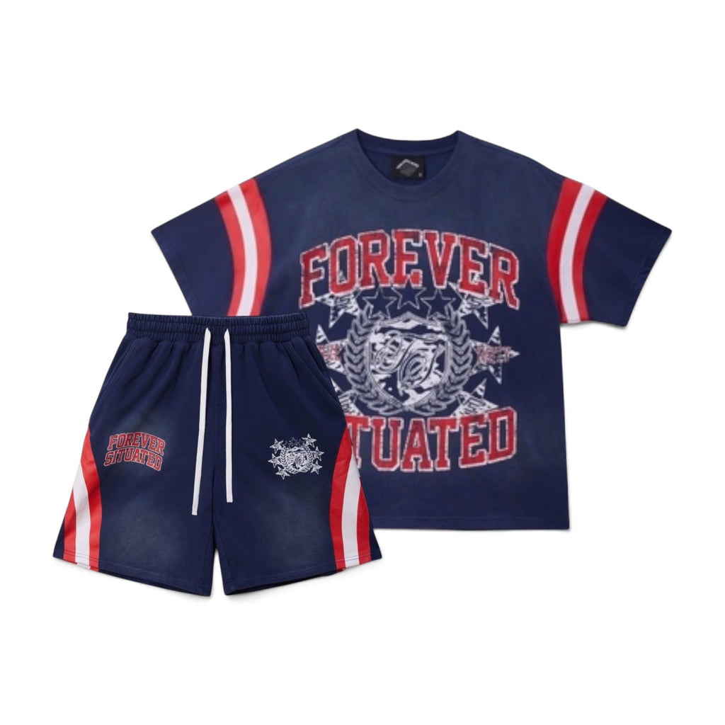 Forever Situated University Shirt- Navy Blue