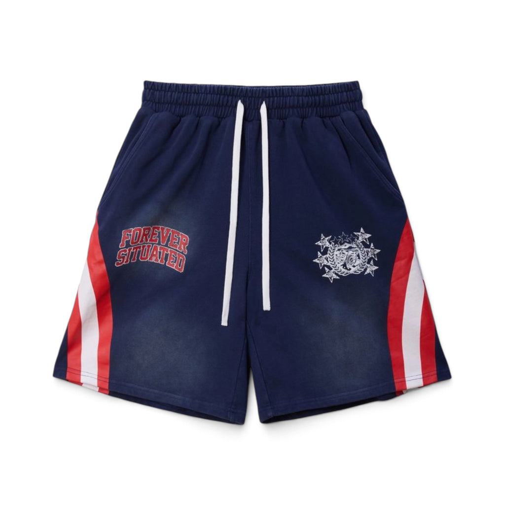 Forever Situated University Shorts- Navy Blue