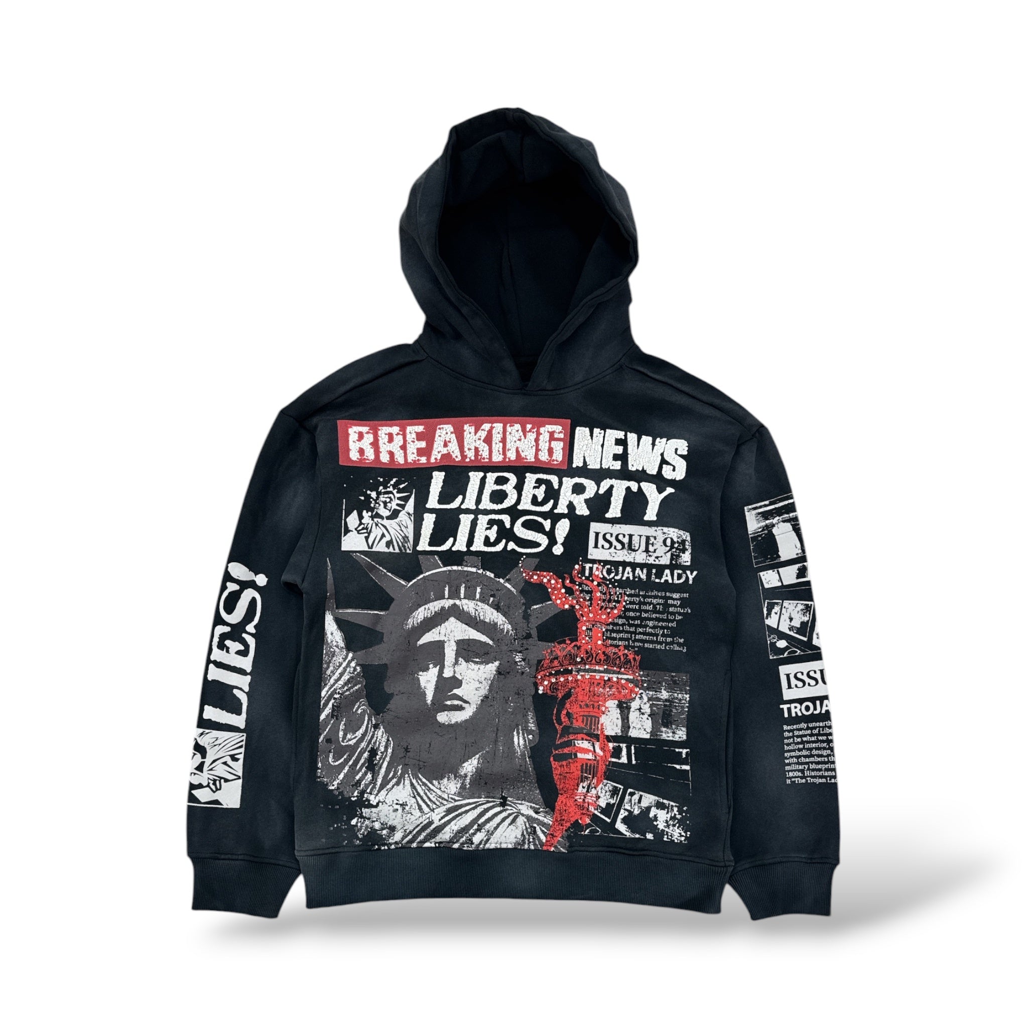 PJ Mark 'Liberty Lies' Hoodie- Black