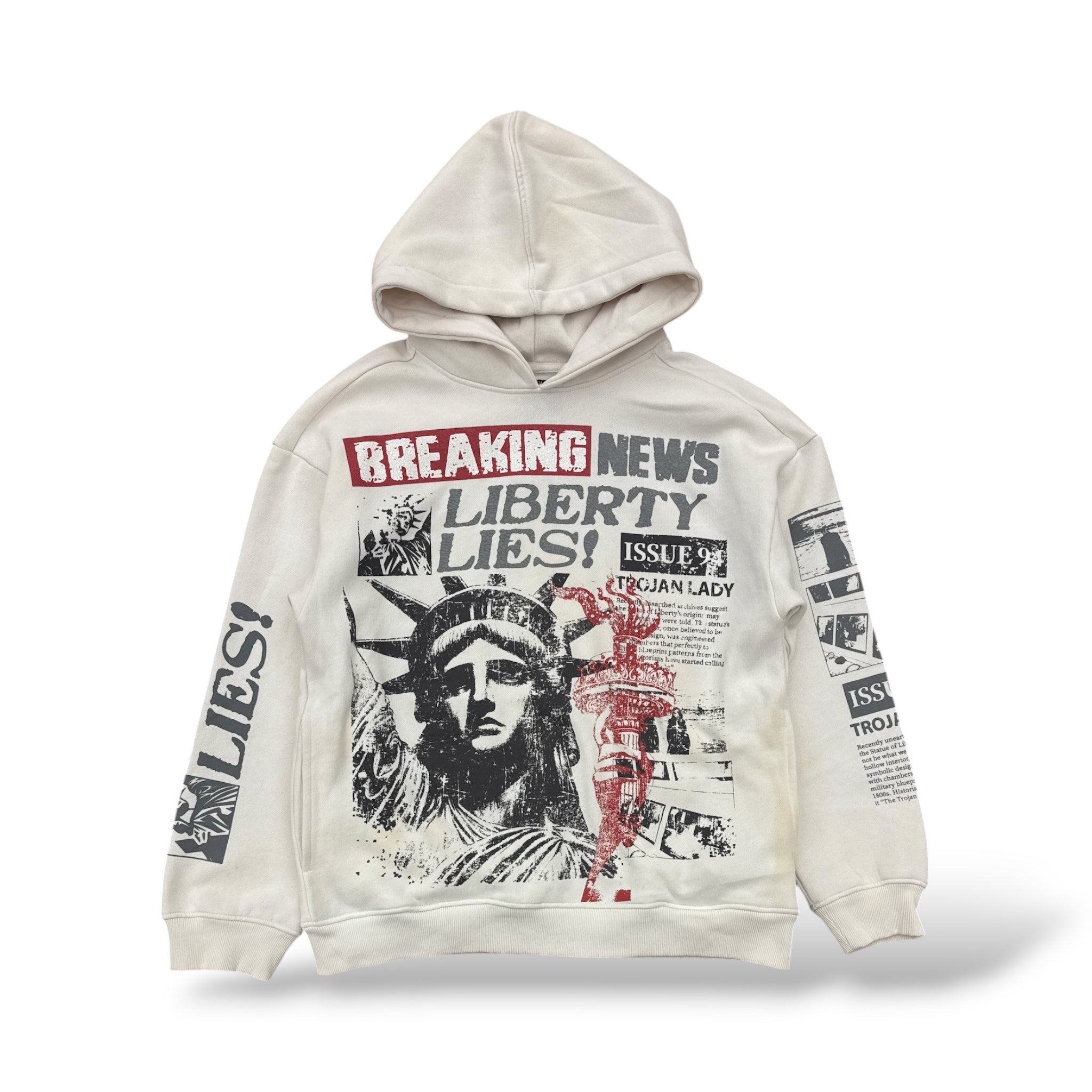 PJ Mark 'Liberty Lies' Hoodie- Oatmeal