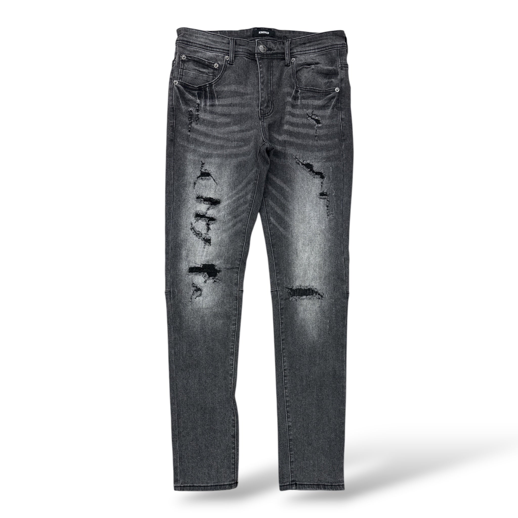 Kindred 'KD2075' Skinny Denim Jeans- Black Wash