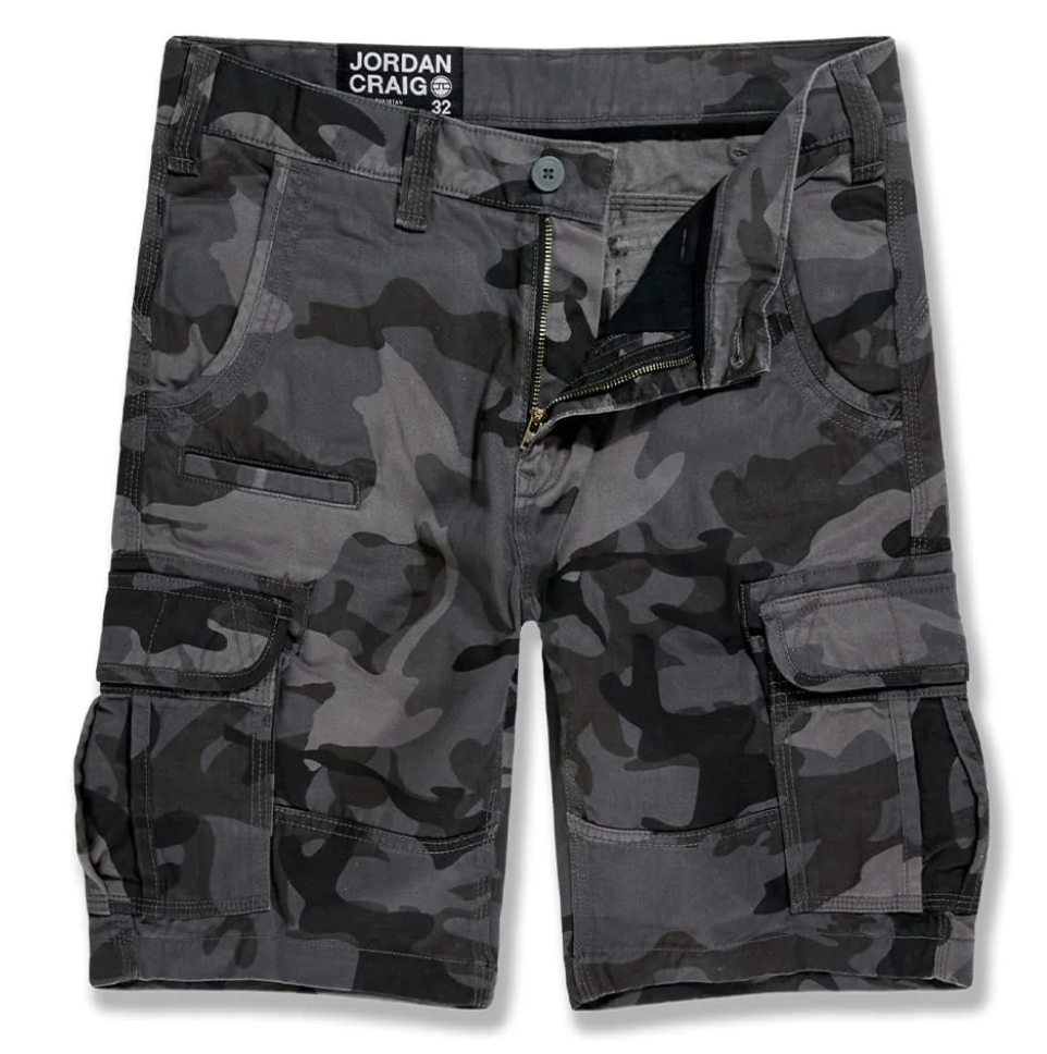 JC Camo Cargo Shorts- Black Camo