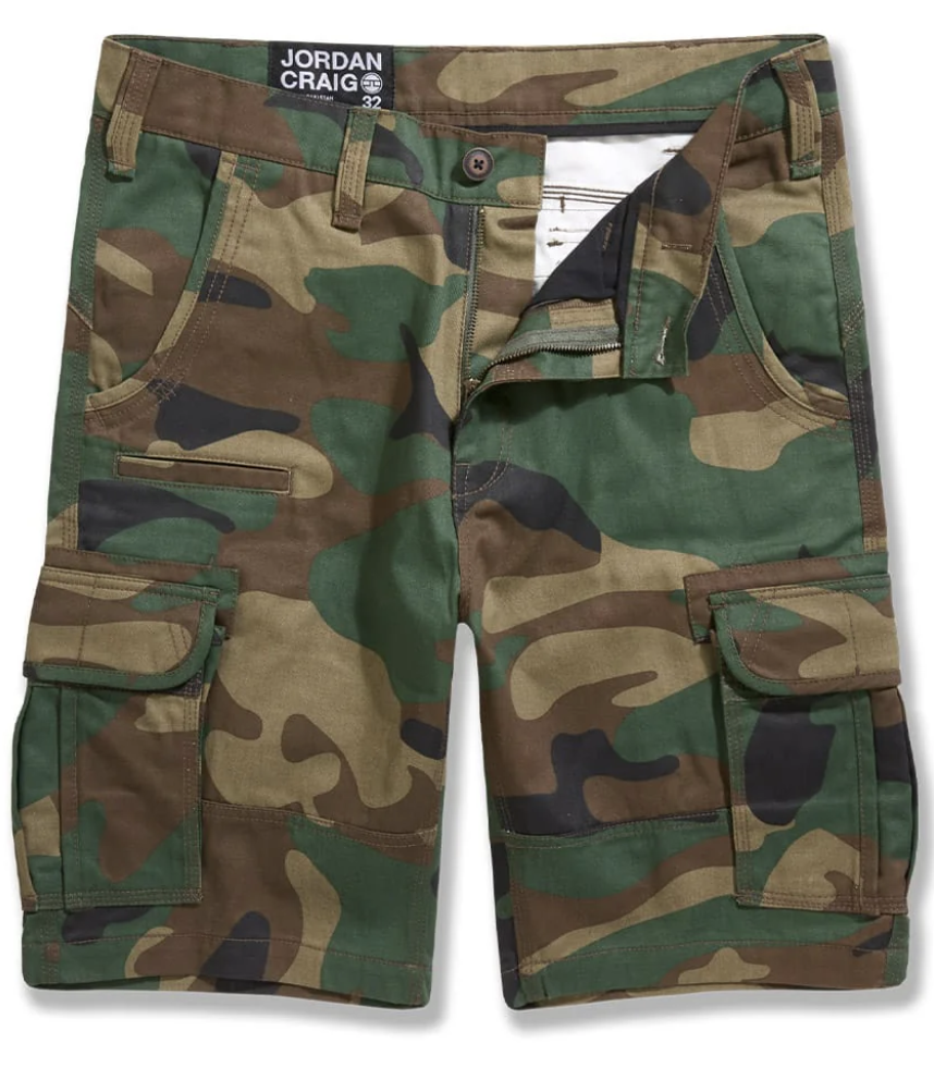 JC Camo Cargo Shorts- Classic Woodland