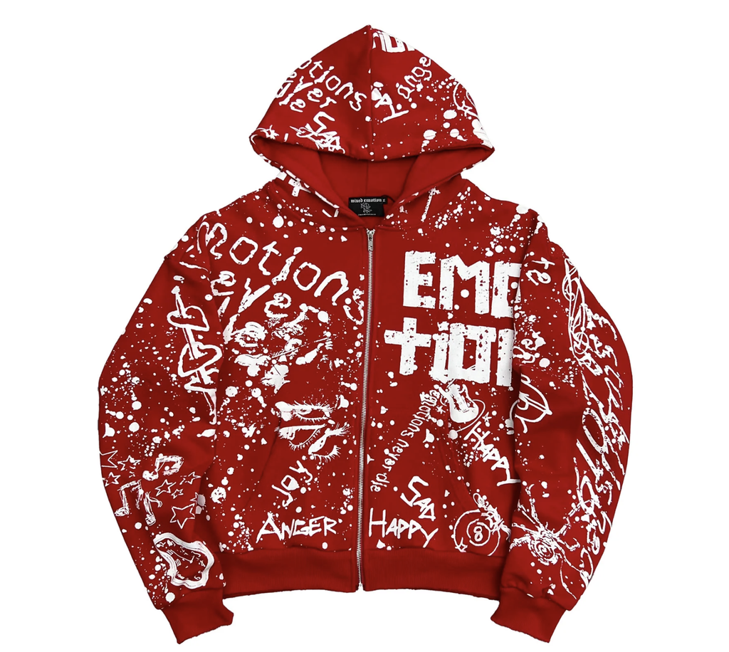 M.E 'Graffiti' Hoodie- Red