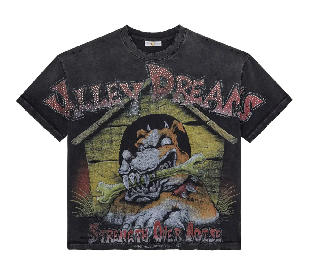 Vale 'Forever Doghouse Bling' T-Shirt- Black Wash