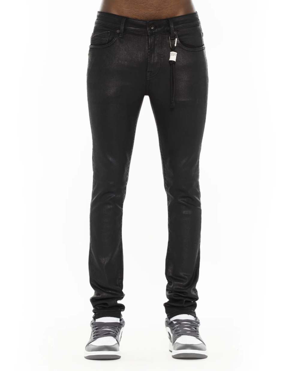Cult Punk Super Skinny 601 Jeans- Black Coated