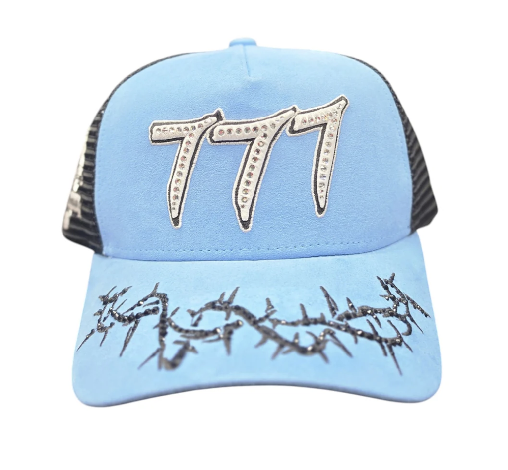 Hudson 'Diamond 777' Suede Trucker Hat- Black/Uni Blue