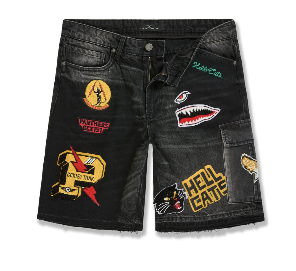 JC 'Hell Cats' Diary Shorts- Vintage Black