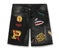 JC 'Hell Cats' Diary Shorts- Vintage Black