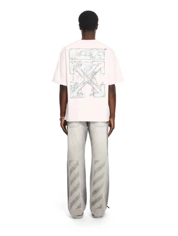 Off-White Paint Arrows Skate T-Shirt- Fade Out Mauve Mor