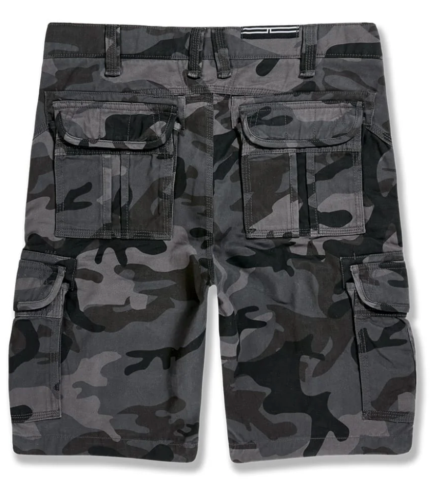 JC Camo Cargo Shorts- Black Camo