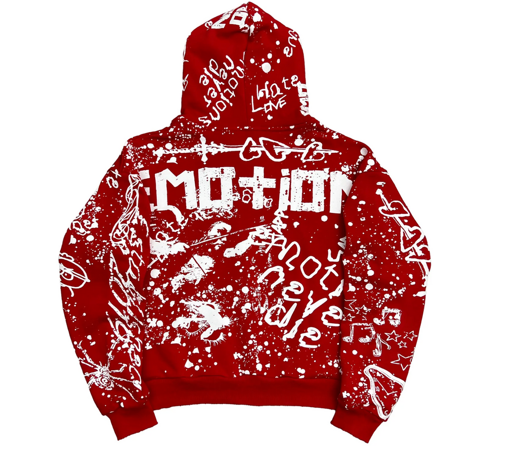 M.E 'Graffiti' Hoodie- Red