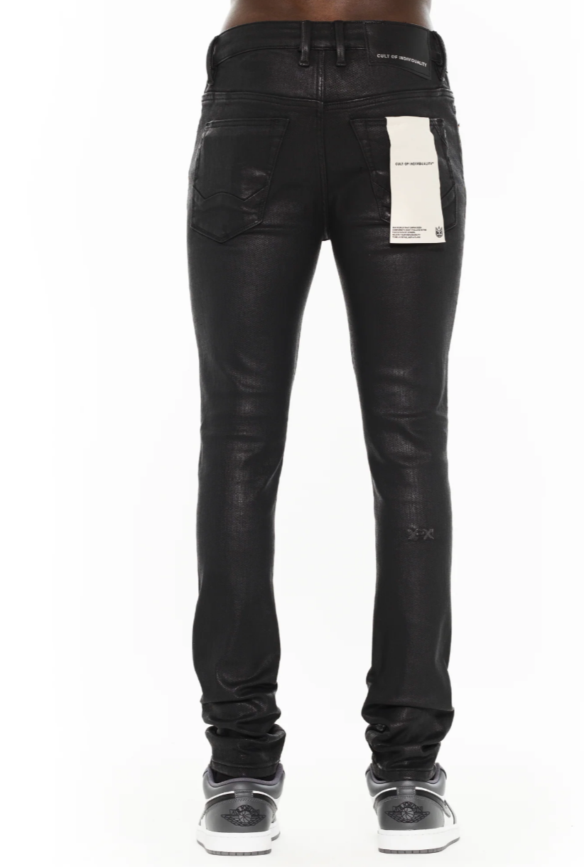 Cult Punk Super Skinny 601 Jeans- Black Coated