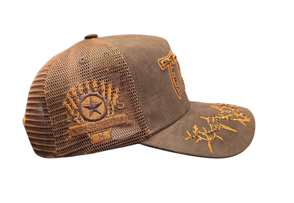 Hudson ' V2 Diamond 777' Suede Trucker Hat- Brown